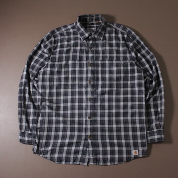 Carhartt 칼하트 그레이 깅엄 워크 셔츠 