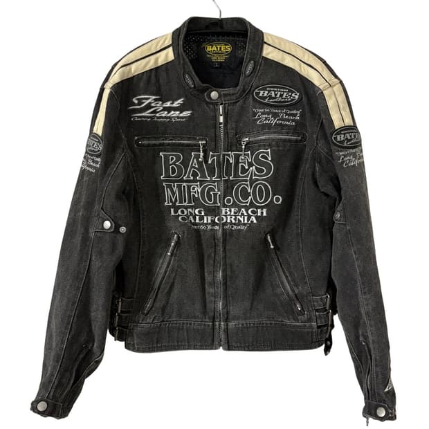 bates leathers 베이츠 흑청 데님 바이커 자켓 L
