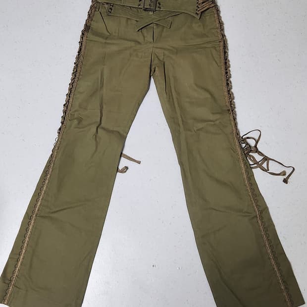 Dior 02 f/w 레이스업 팬츠 카키