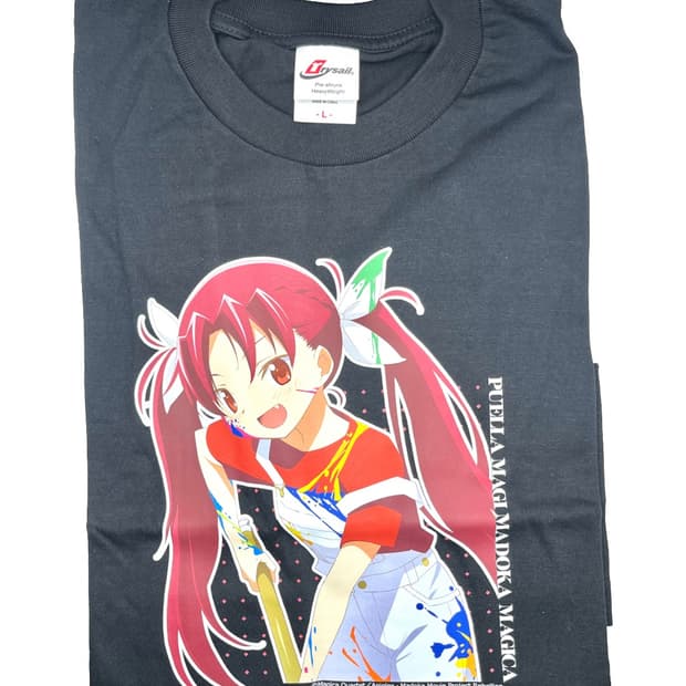 마법소녀 마도카 마기카 사쿠라 쿄코 페인트 놀이 티셔츠 L