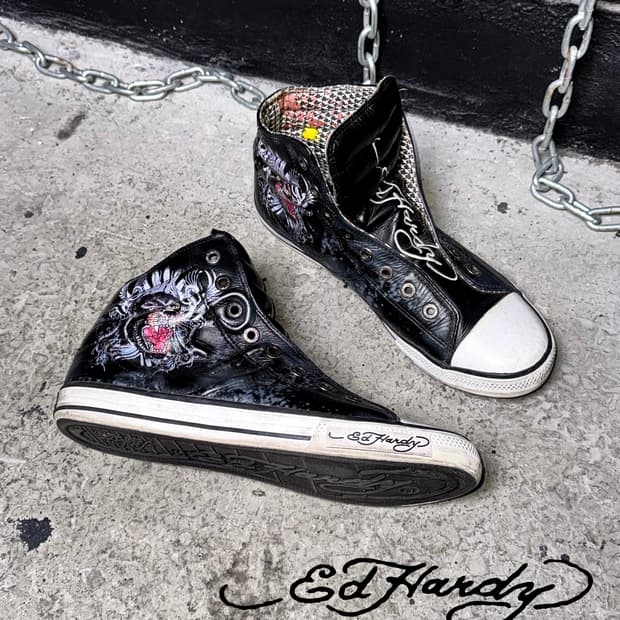 Ed Hardy – Dragon Print High-top Sneaker