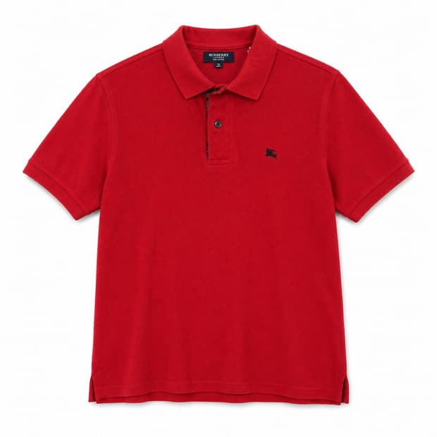 버버리 카라 반팔 티셔츠 레드 S