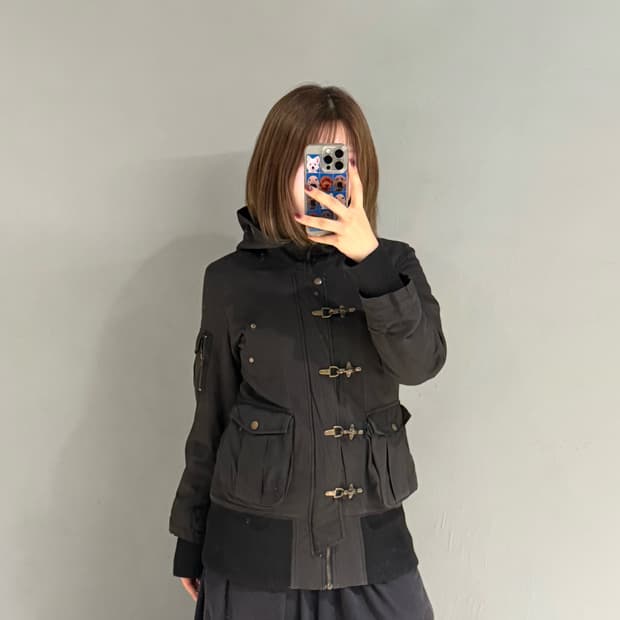 buckle point pocket detail jumper