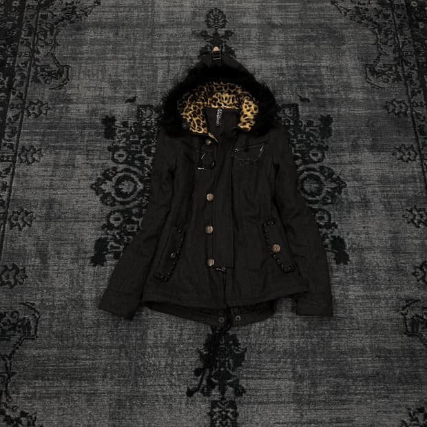 Session midas 00s cross charm fur jacket