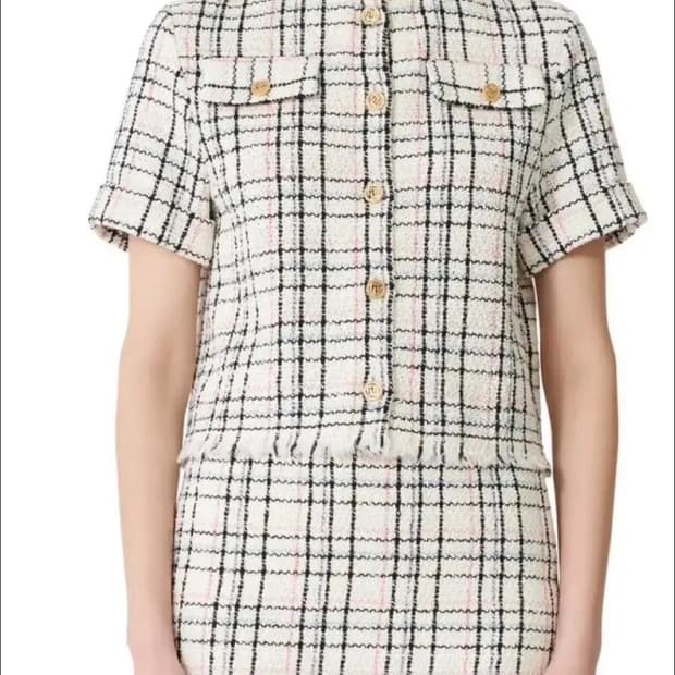 마쥬 maje 체크 트위드 크롭 자켓 1사이즈