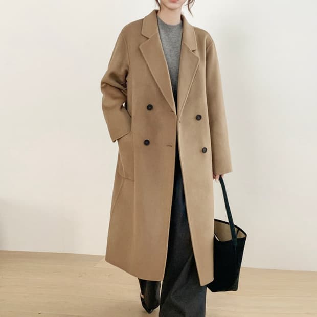 퓨어다(PUREDA) 구스내피 핸드메이드 울코트 프리사이즈