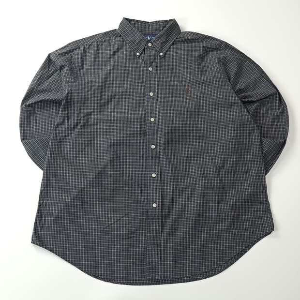 CA303 XL 폴로 00s 브라운 그레이시 마이크로체크 셔츠 남방