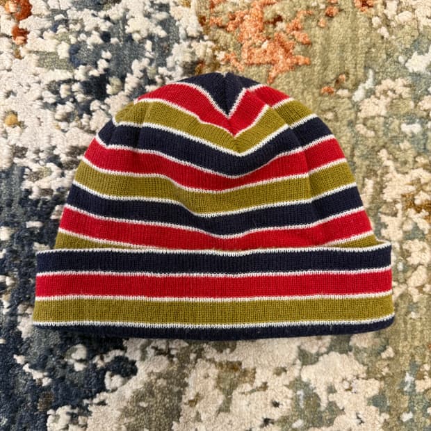 빈티지 스트라이프 비니