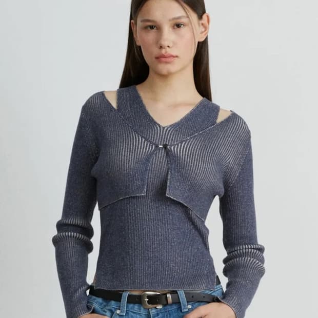 키뮤어 볼레로 니트 세트