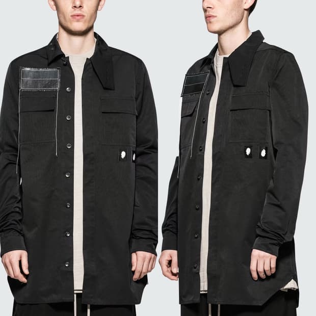 릭오웬스 18FW 다크쉐도우 패치 필드 셔츠 자켓 블랙