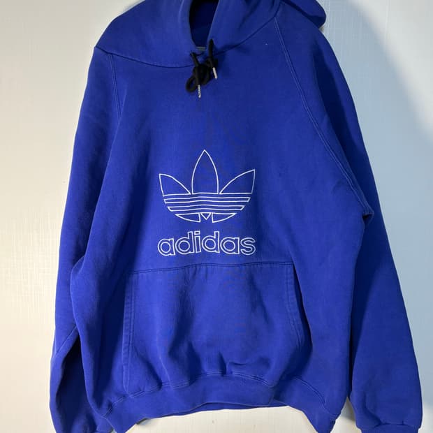 90s adidas 올드 아디다스 빈티지 트레포일 로고 후드티
