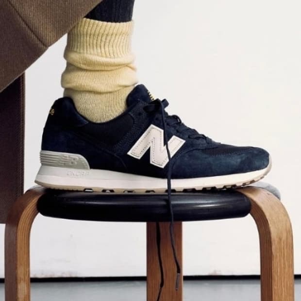 (280)뉴발란스 X 렉토 574 페이디드 네이비 