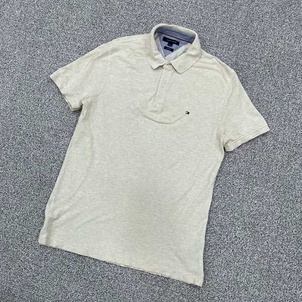 L 타미힐피거 슬림핏 반팔 카라티 0403M