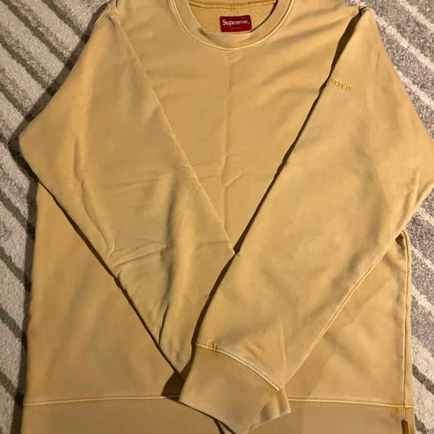 슈프림 옐로우 올드잉글리쉬 맨투맨 m
