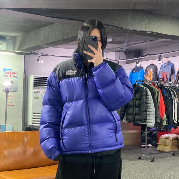 노스페이스 700 블루 퍼플 눕시 구스다운 패딩 B3890