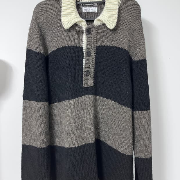 아워레가시 빅피케 스트라이프 럭비니트 싸게 팝니다!