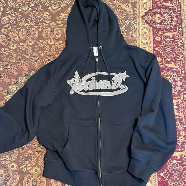 어반디타입 스웻 후드 집업 네이비