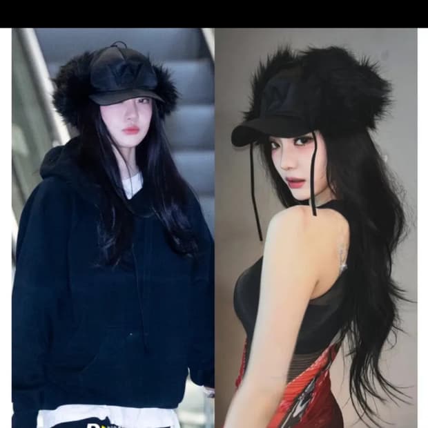 오픈yy 포우 퍼 이어 볼캡 털 모자 닝닝모자 블랙 새상품