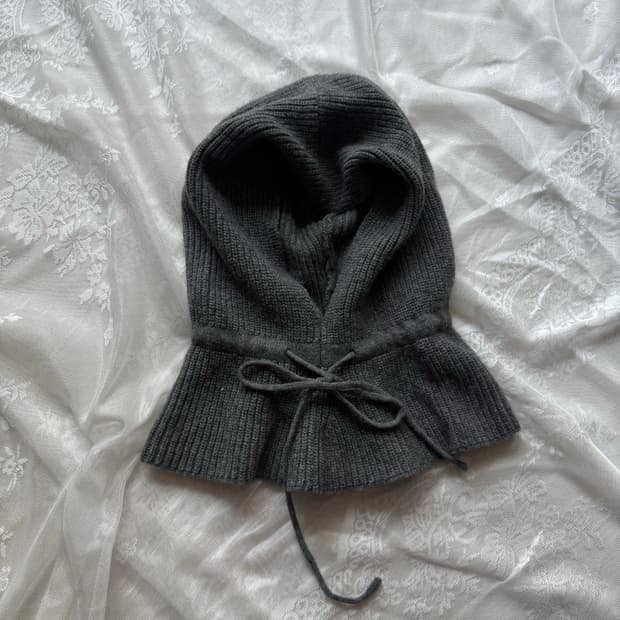 빈티지 그레이 니트 바라클라바