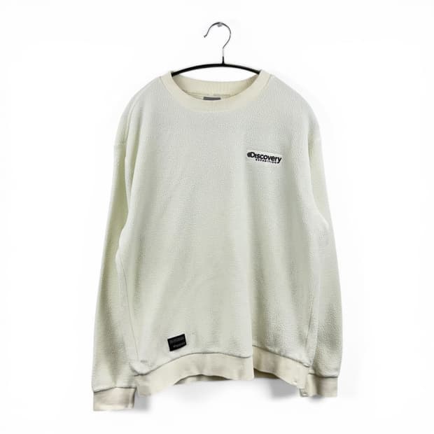 (95) 디스커버리 폴라텍 자수로고 맨투맨 아이보리