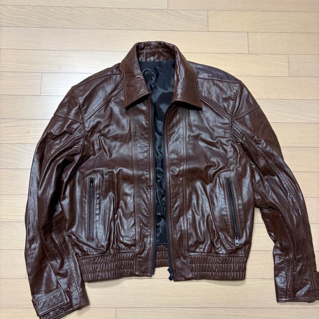 엘무드 소가죽 레더자켓 48 사이즈