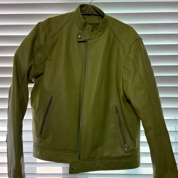 [M] 스투시 카페 레이서 레더자켓