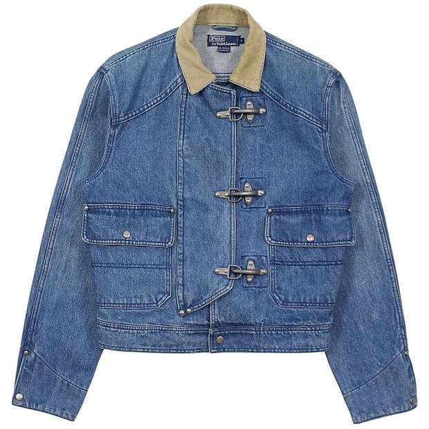 1990s 폴로랄프로렌 파이어맨 데님 자켓 후크 빈티지