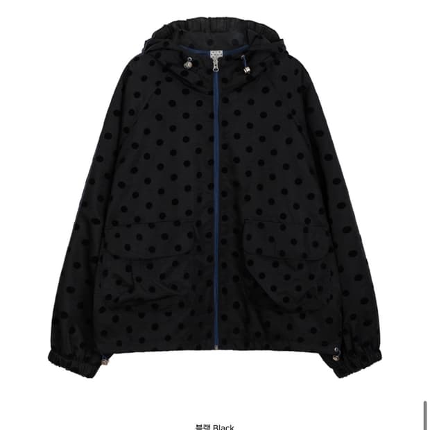 오헤시오 dot frill hooded windbreaker jumper