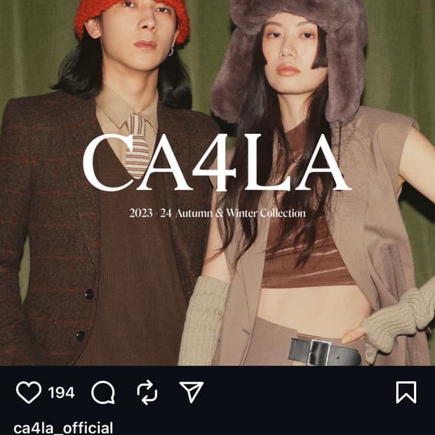 카시라 ca4la 퍼 이어플랩 모자