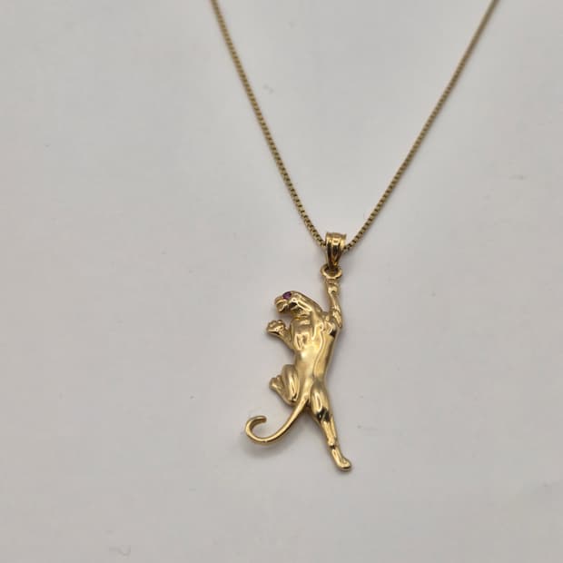 슈프림 정품 18aw 팬서 14k  팬던트 체인 목걸이 판매