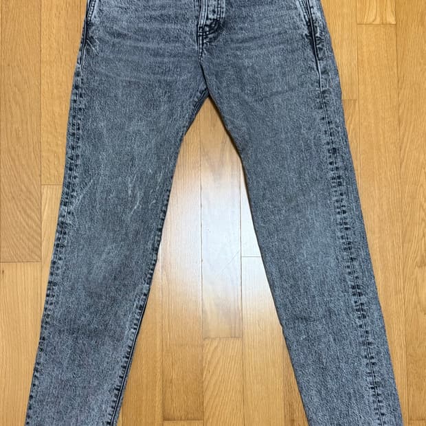 생로랑 17시즌 그레이 스노우 워시 데님