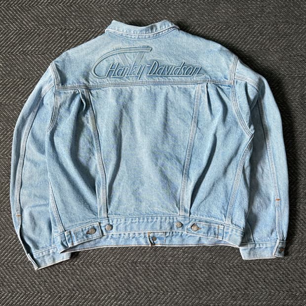 90s USA 할리 데이비슨 라이트 워시드 데님자켓 (100-105)