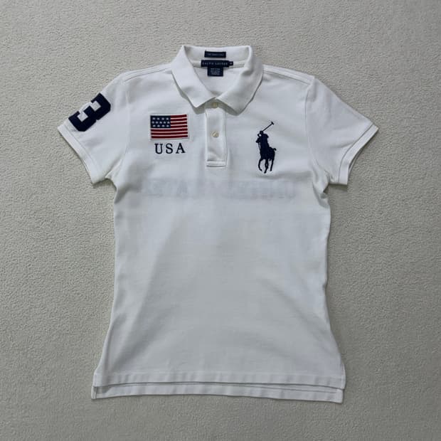폴로 랄프로렌 치프키프 빅포니 USA 반팔 카라티셔츠 여성용 슬림핏