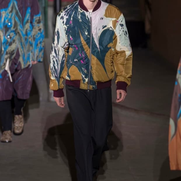 S) 드리스반노튼 18aw 리버시블 마블링 봄버