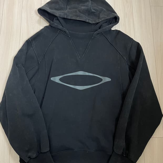 (W)미스치프 블리치드 풀오버 후드 워시드 블랙