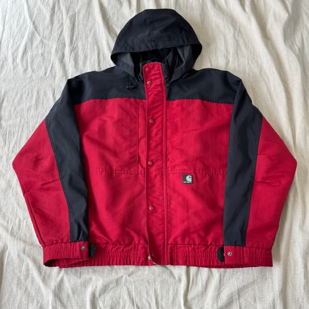 칼하트 90s 배색 크롭 후드 자켓 105