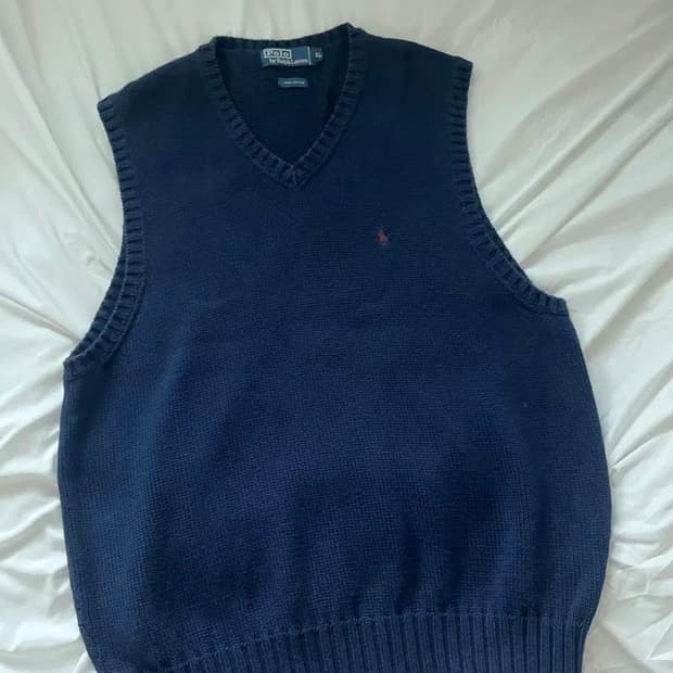 폴로 랄프로렌 정품 빅사이즈 네이비 니트 조끼 베스트