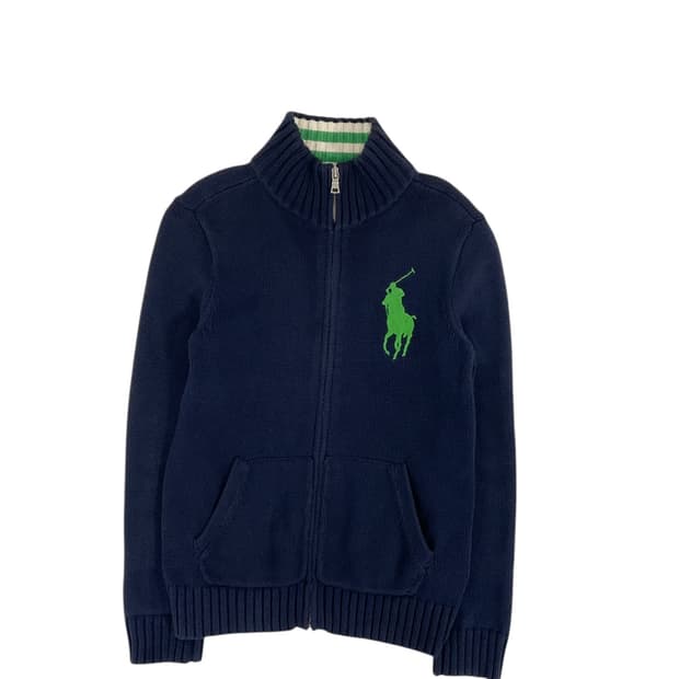 폴로 빅포니 니트 집업 