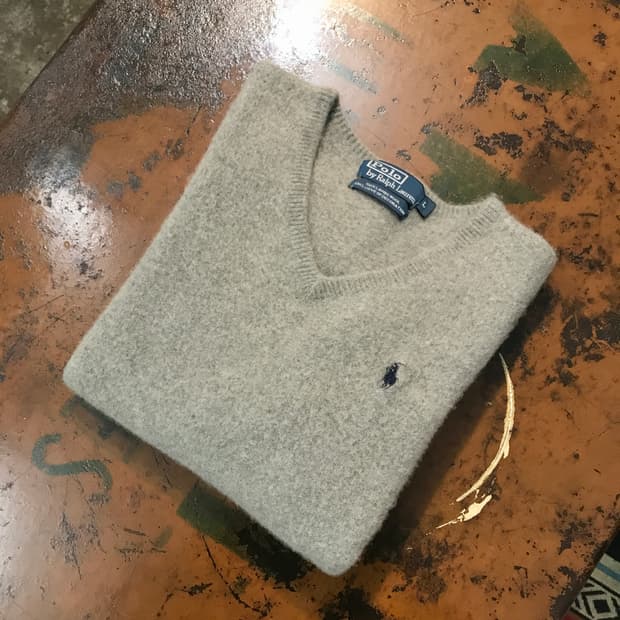 폴로랄프로렌 그레이 브이넥 울 니트 여성 33 키즈