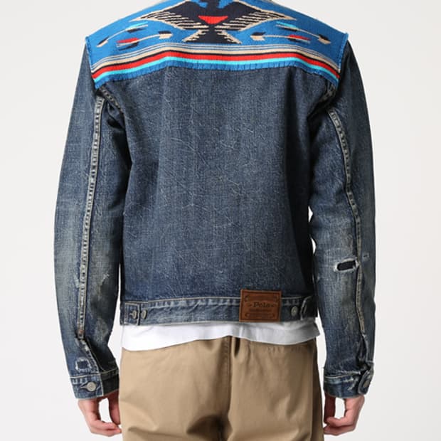 폴로 나바호 패치워크 디스트레스드 데님 자켓 xs