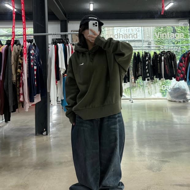 나이키 카키 후드