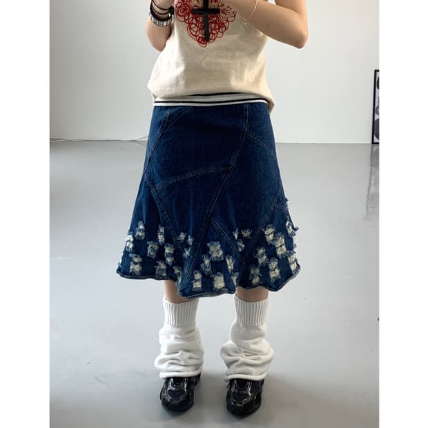 Jpn Denim Midi Skirts