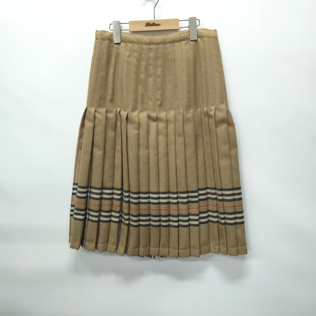 [영국 빈티지] 버버리 노바체크 포인트 울 플리츠 스커트