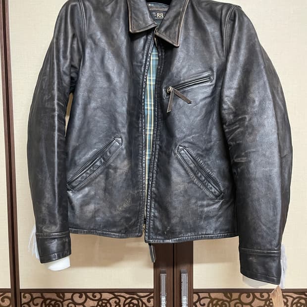 [L] RRL 뉴스보이 레더 자켓