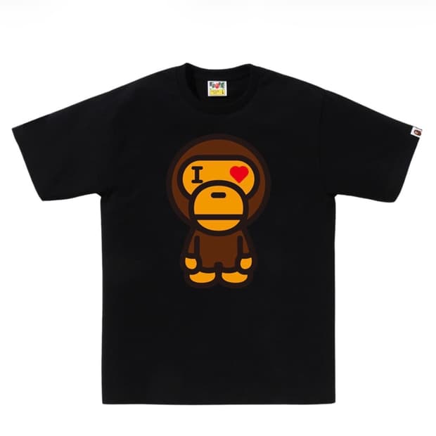 베이프 하트 베이비 마일로 티셔츠 블랙