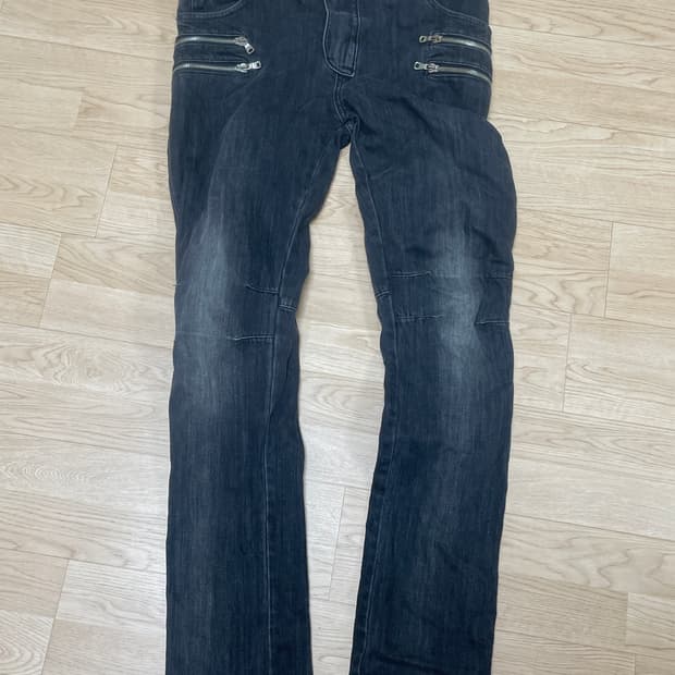 (36) 발망 더블지퍼 진 흑청