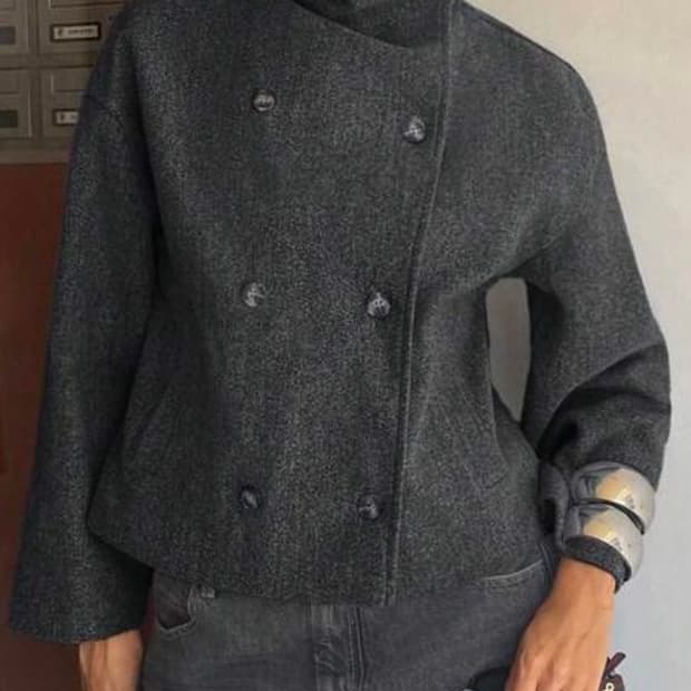 터틀넥 오버코트 / 다크그레이 