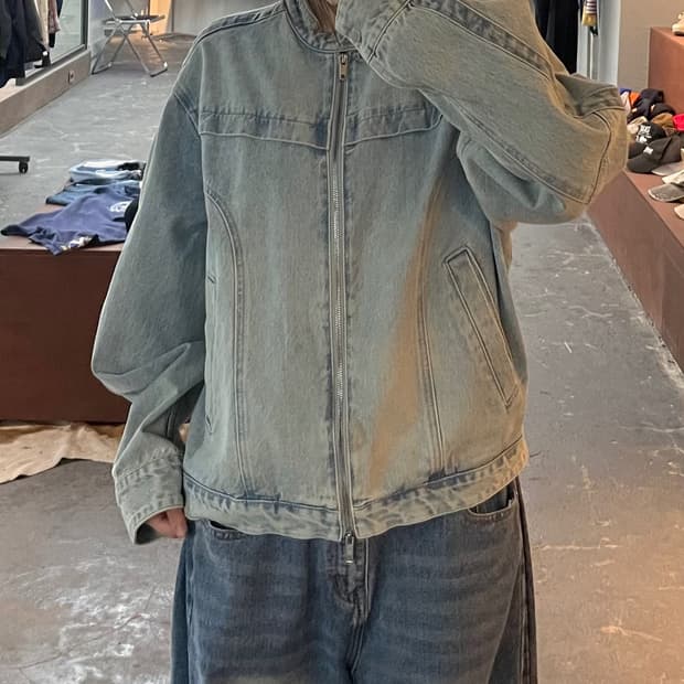 키뮤어 빈티지 워싱 데님 자켓 H2715