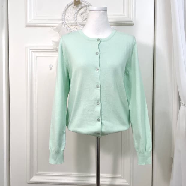 apple mint basic fit cardigan
