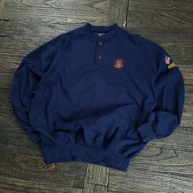 [아메리칸빈티지]90'S 올드스쿨 빈티지 폴리쉘 헨리넥 웜업 M18982